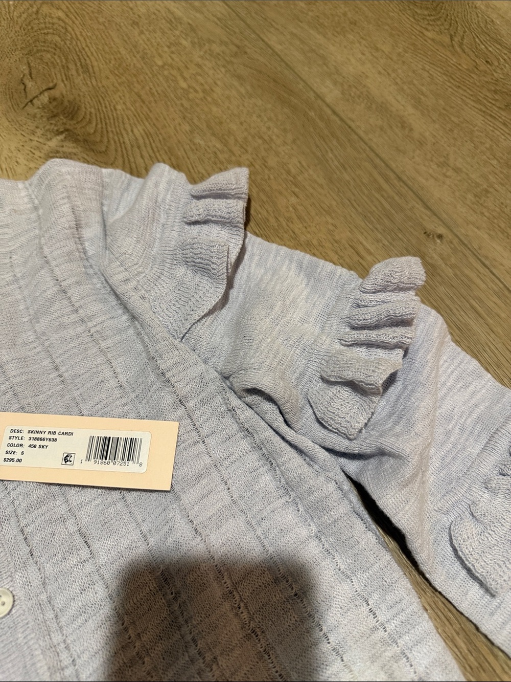 Rebecca Taylor Light Blue Ruffle Sleeve Cardigan - Picture 4 of 4